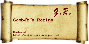 Gombás Rozina névjegykártya
